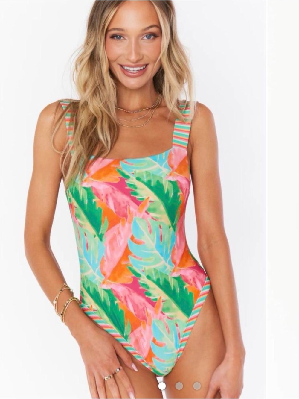 Show me your mumu yacht one piece tropical swimsuit, size Large